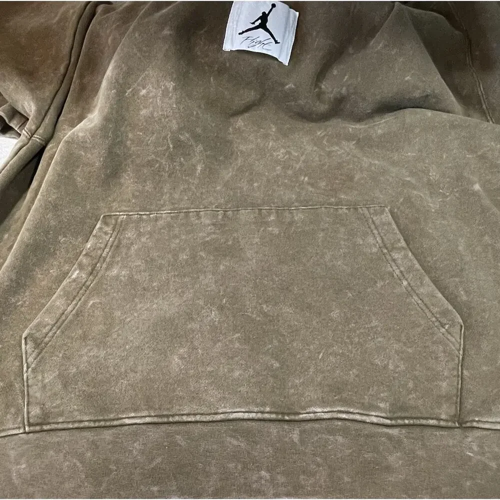 Jordan Flight Hooded Sweatshirt Hoodie Men’s Size XL Brown W/Pink Tie-Dye Specks